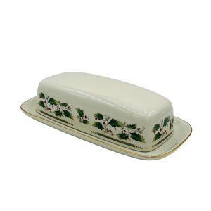Holly Holiday by Royal Limited 1/4 Lb Covered Butter Dish